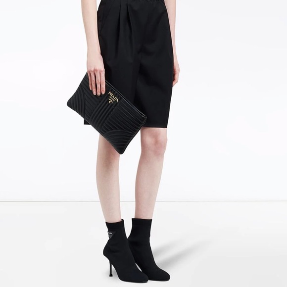 🔥 New Authentic Prada Diagram Navy Clutch 🔥 - Picture 9 of 11